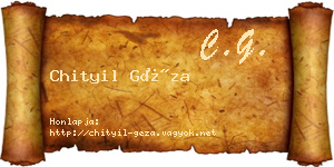Chityil Géza névjegykártya